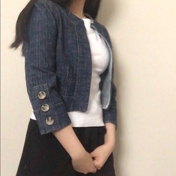 Ann Taylor Loft Denim Blazer Jacket - Picture 5 of 9